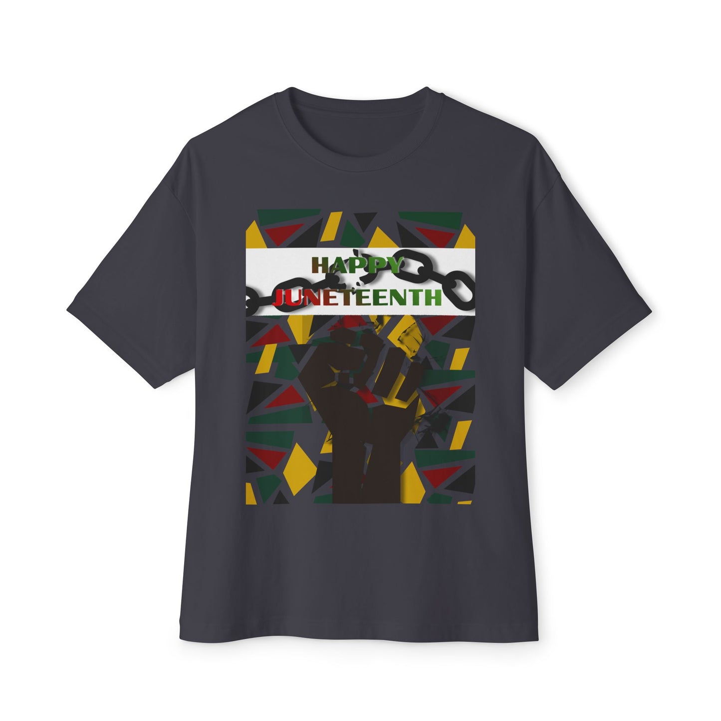 Happy Juneteenth Celebration Tee – Oversized Box Graphic T-Shirt