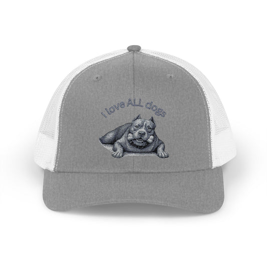 Unisex I love ALL Dogs Snapback Trucker Cap - Embroidered