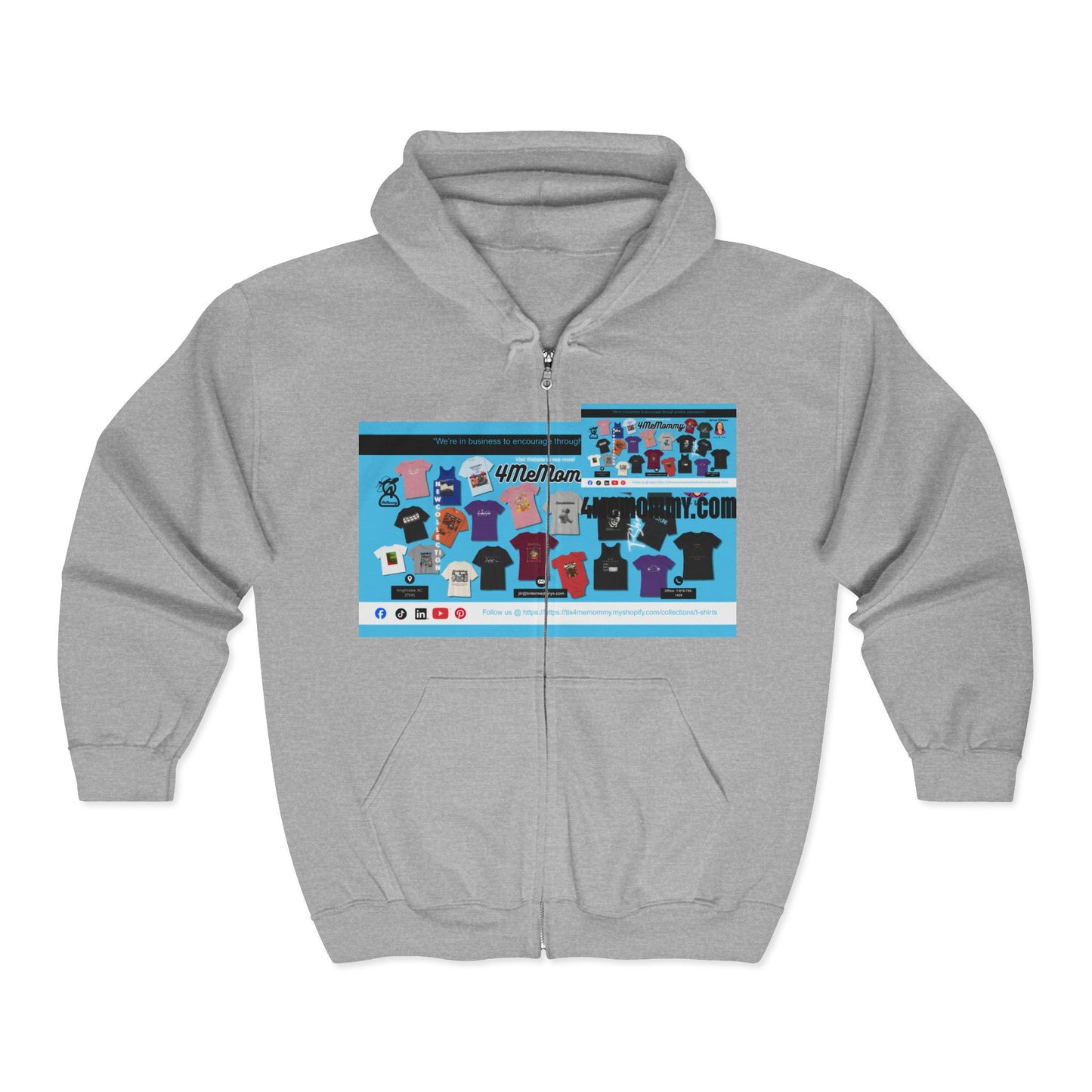 Personalize It! Gray Business Full - Zip Hoodie