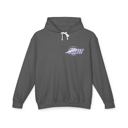 Unisex Mouth Fit Glitch — Lightweight Hooded Sweatshirt