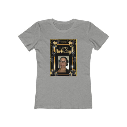 Black & Gold B Day Personalize It! Tee - Women’s Boyfriend Fit Celebration T-Shirt