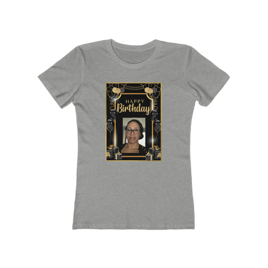 Black & Gold B Day Personalize It! Tee - Women’s Boyfriend Fit Celebration T-Shirt