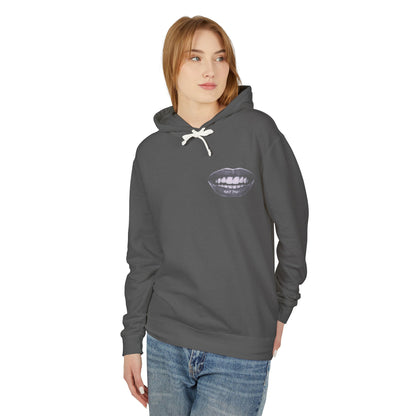 Unisex Mouth Fit Glitch — Lightweight Hooded Sweatshirt