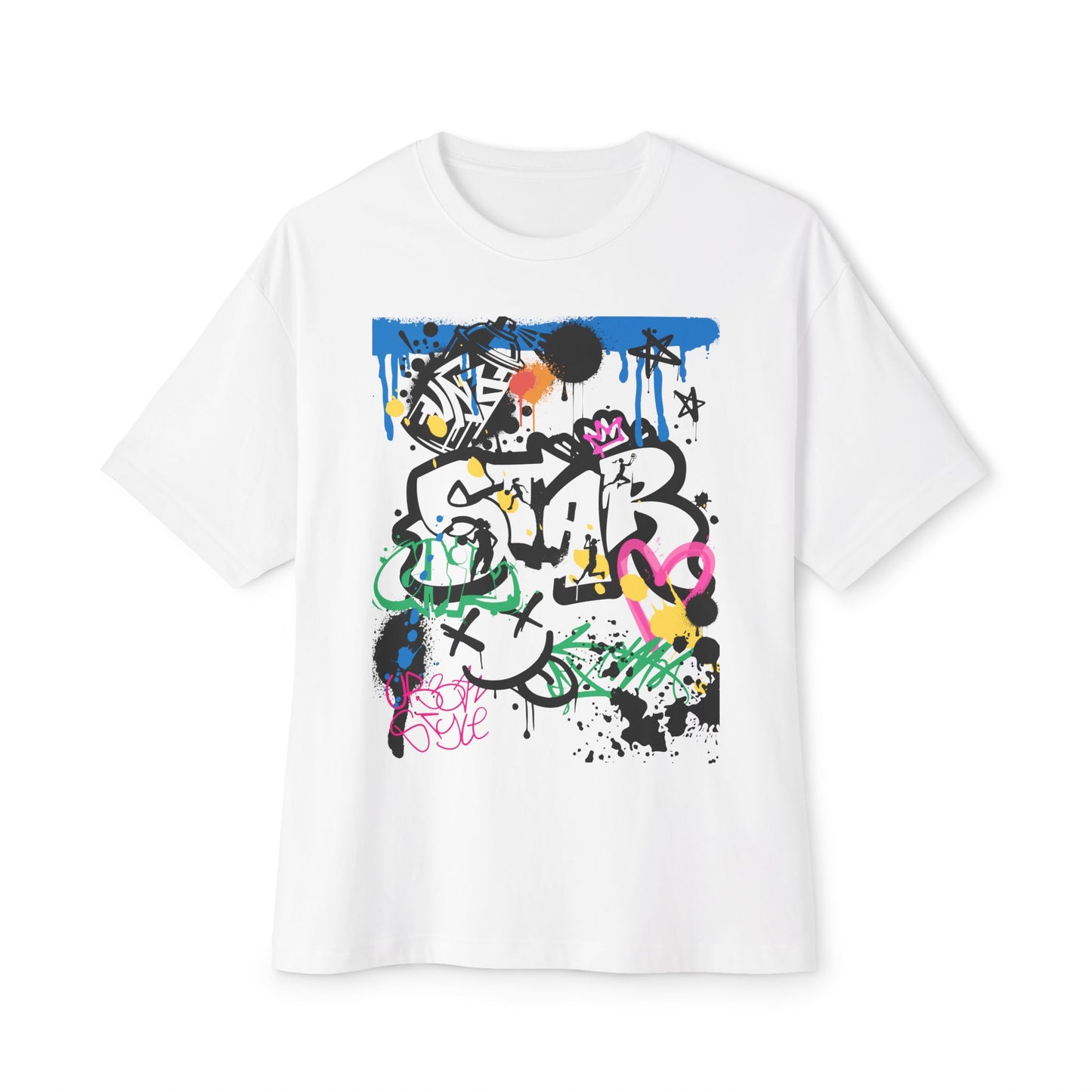 Graffiti Womens B Ball Tee – Oversized Box Graphic T-Shirt