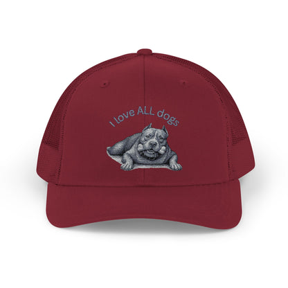 Unisex I love ALL Dogs Snapback Trucker Cap - Embroidered