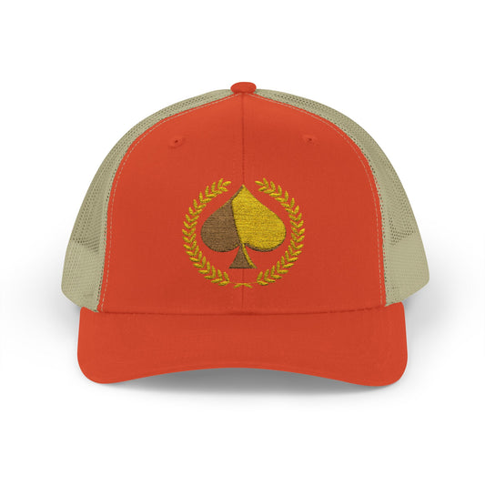 Unisex Gold Ace Snapback Trucker Cap - Embroidered