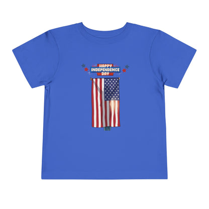 July 4th Flag Holder Tee - Toddler Graphic T-Shirt
