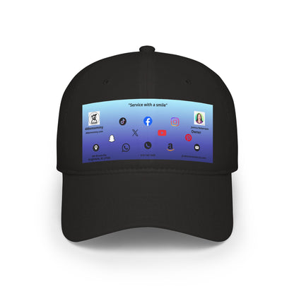 Blue Gradient Business Card Hat - Low Profile Baseball Cap (Print)