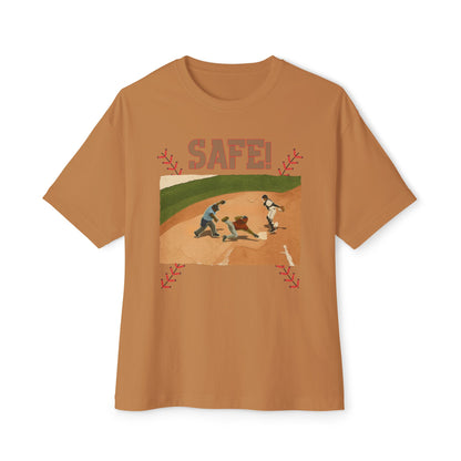Safe Baseball Tee – Oversized Box Graphic T-Shirt