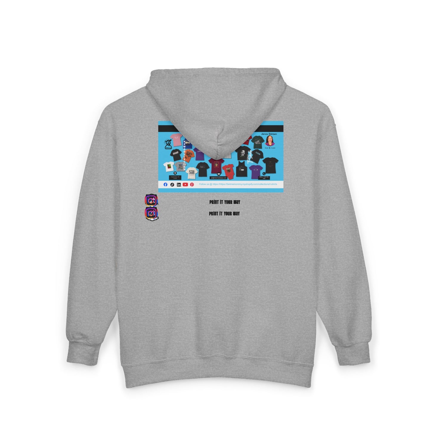 Personalize It! Gray Business Full - Zip Hoodie