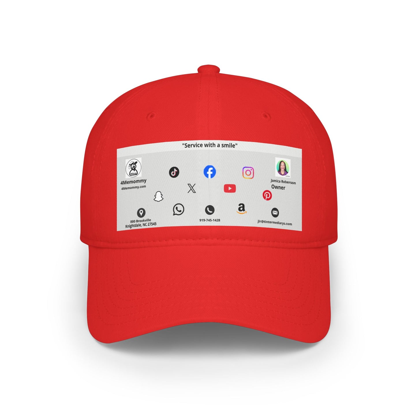 Gray Business Card Hat - Low Profile Baseball Cap (Print)