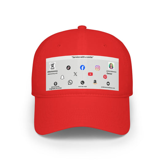 Gray Business Card Hat - Low Profile Baseball Cap (Print)