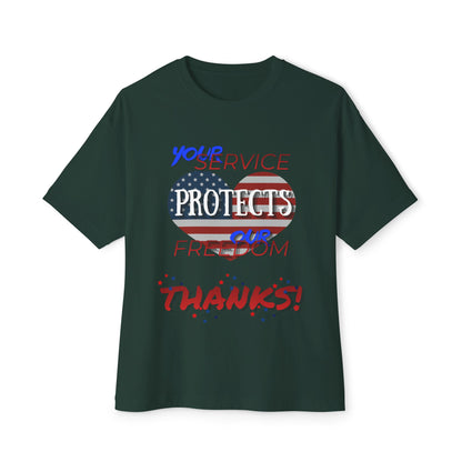 Thanks 4 Service Memorial Day – Oversized Box Graphic T-Shirt