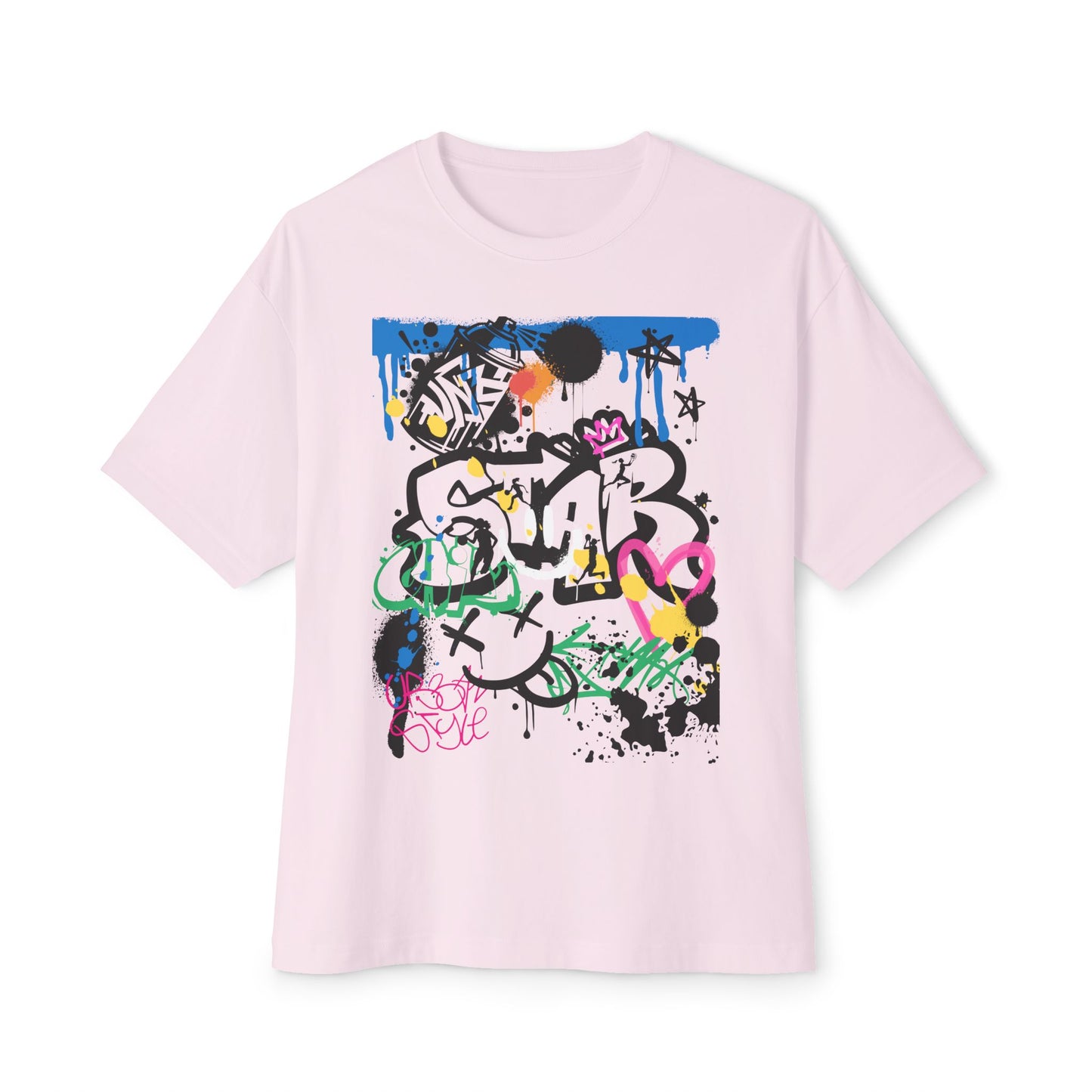 Graffiti Womens B Ball Tee – Oversized Box Graphic T-Shirt
