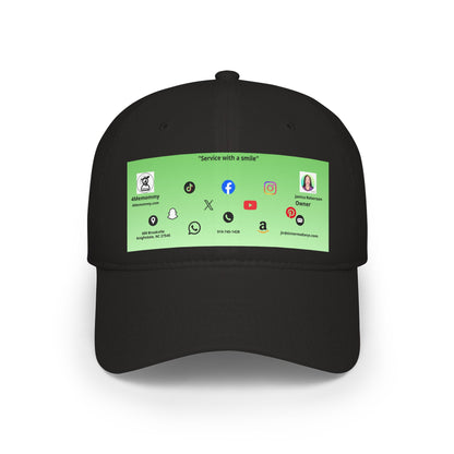 Green Gradient Business Card Hat - Low Profile Baseball Cap (Print)