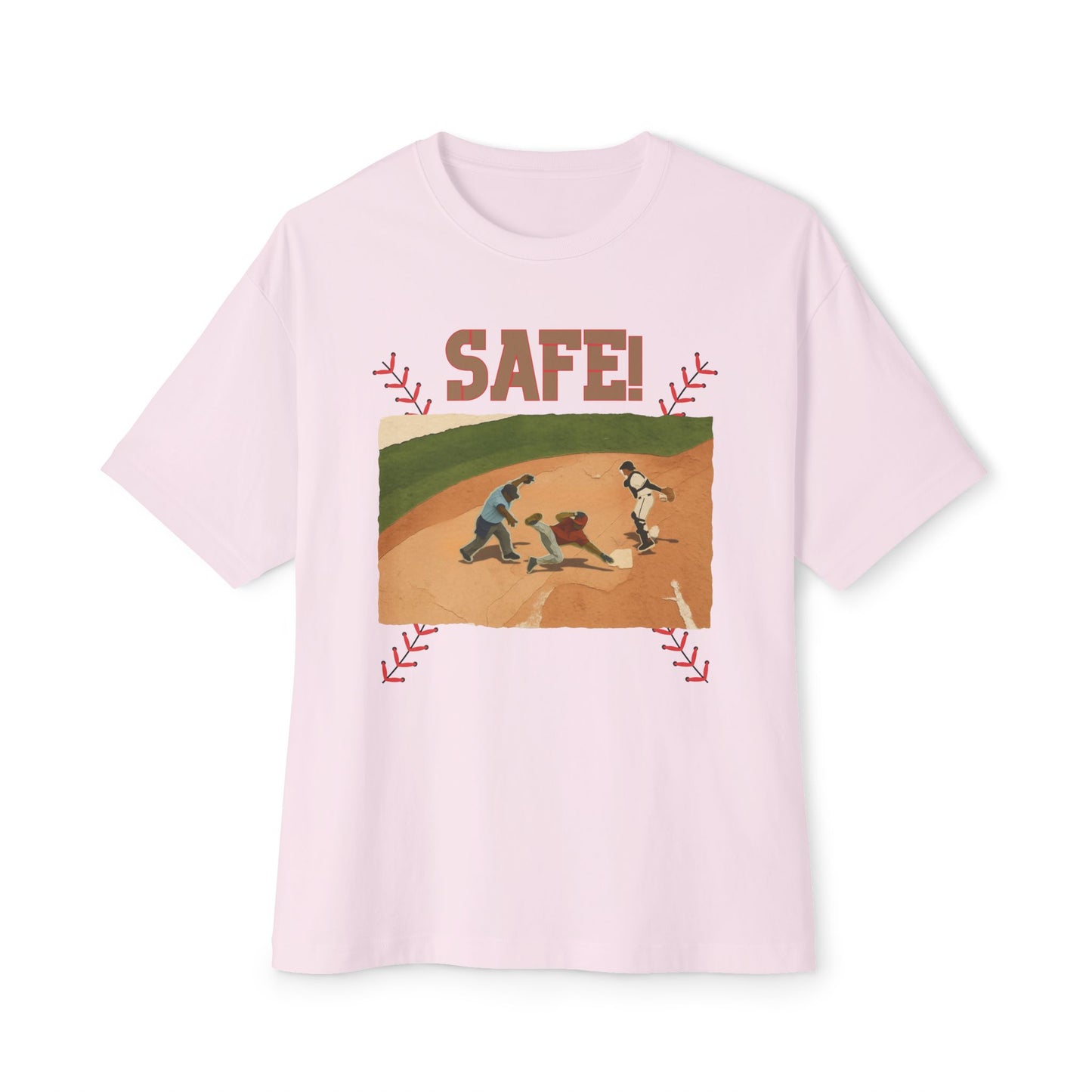 Safe Baseball Tee – Oversized Box Graphic T-Shirt