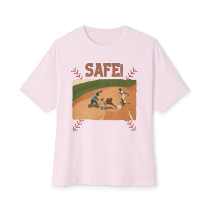 Safe Baseball Tee – Oversized Box Graphic T-Shirt