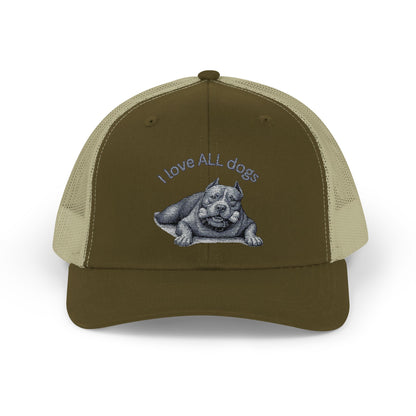 Unisex I love ALL Dogs Snapback Trucker Cap - Embroidered