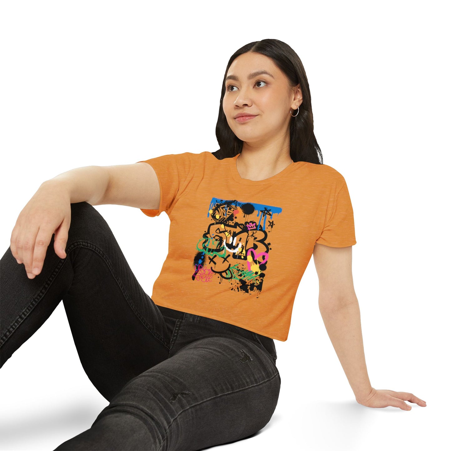 Copy of Graffiti Women B Ball Tee  — Women's Crop Top T-Shirt