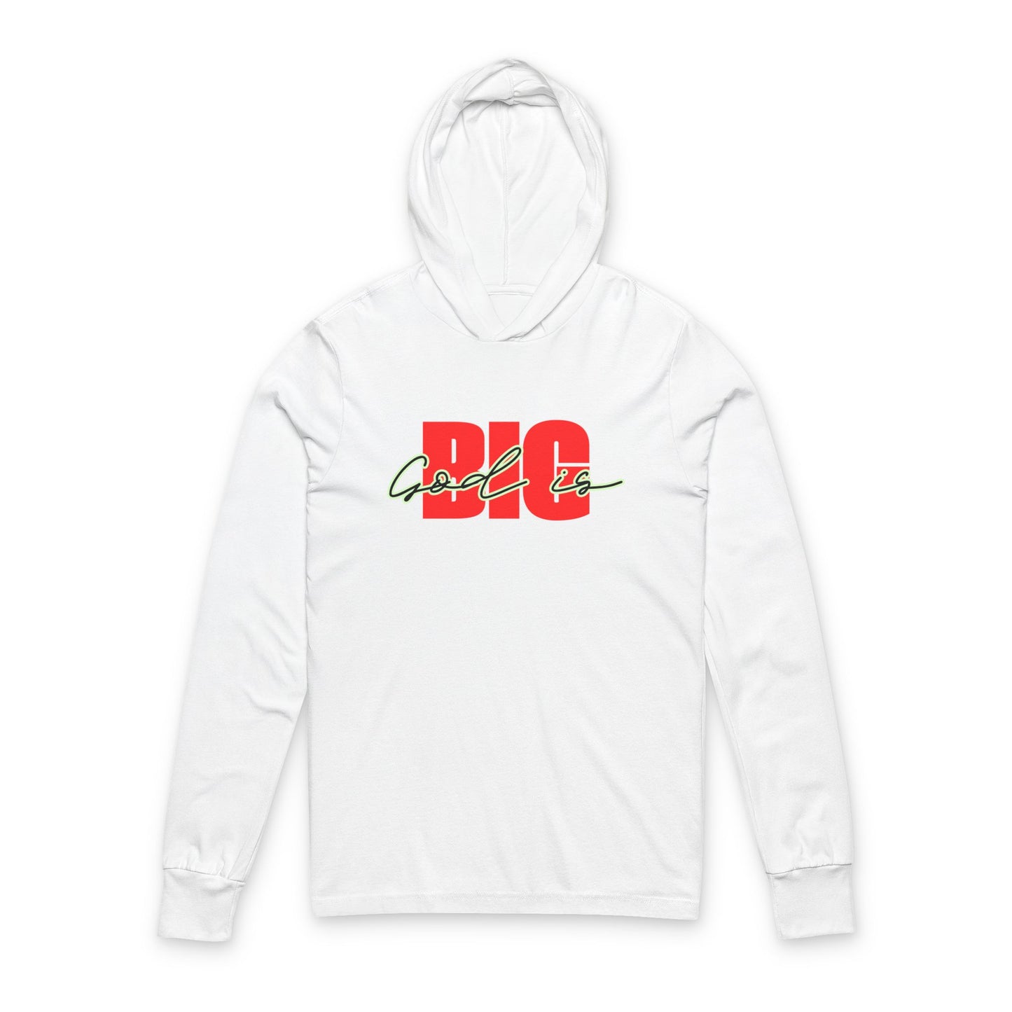 God Is Big Red/Black - Hooded Long Sleeve T-Shirt