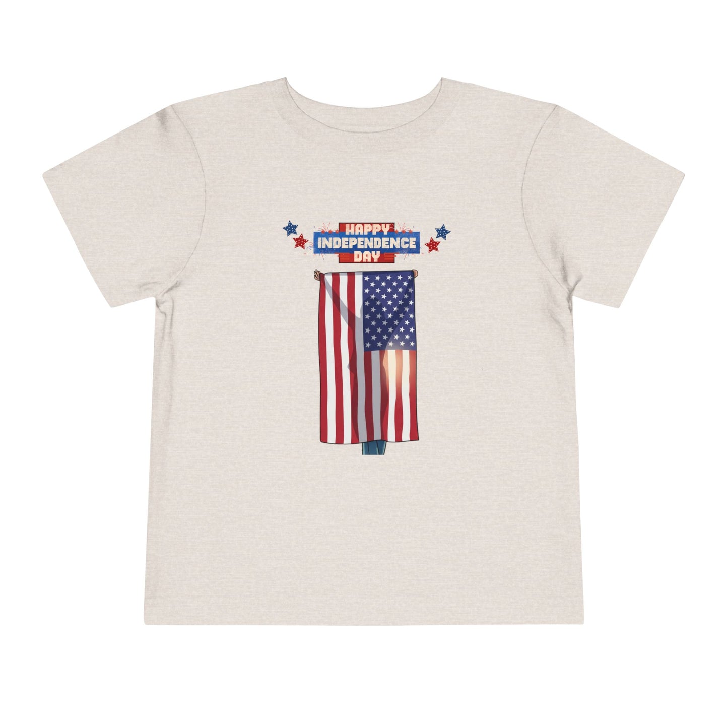 July 4th Flag Holder Tee - Toddler Graphic T-Shirt