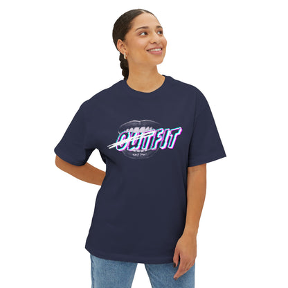 Mouth Fit Glitch Tee – Oversized Box Graphic T-Shirt