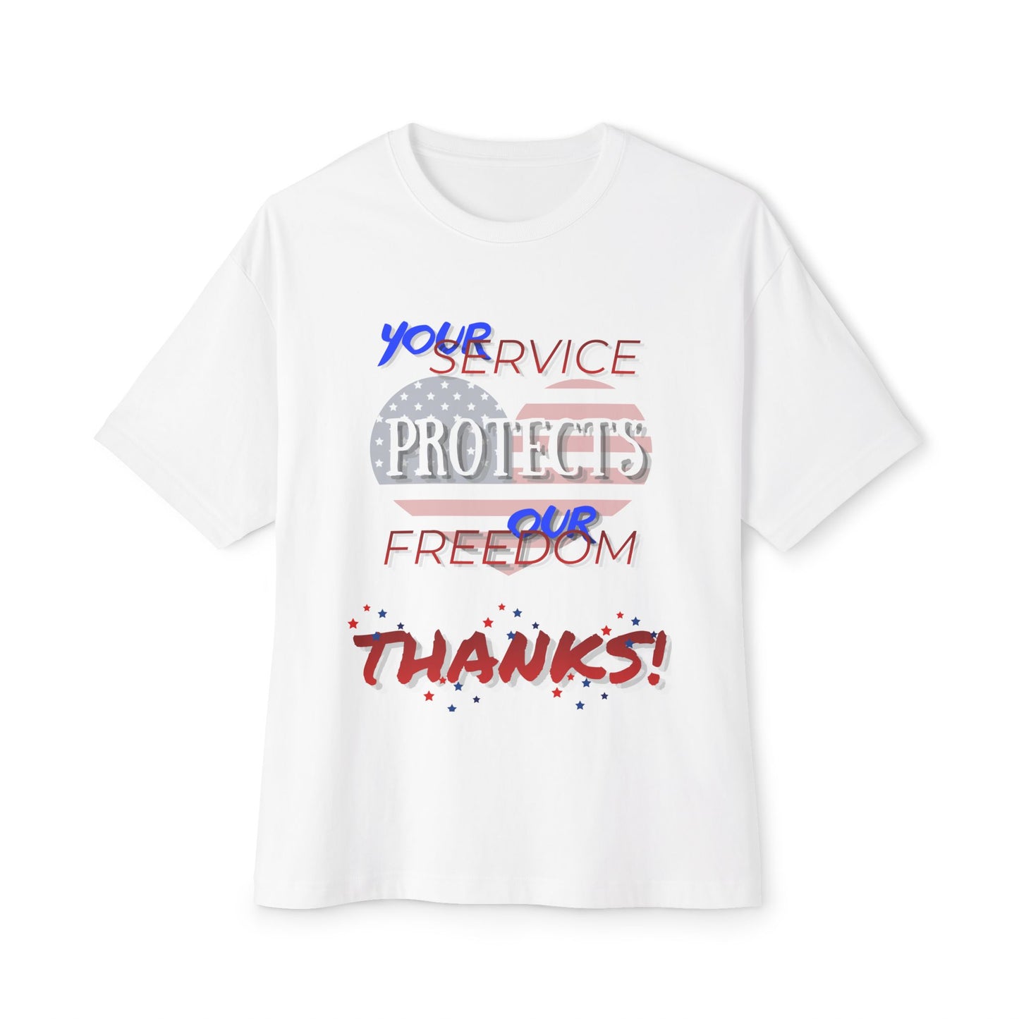 Thanks 4 Service Memorial Day – Oversized Box Graphic T-Shirt
