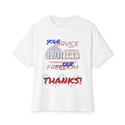 Thanks 4 Service Memorial Day – Oversized Box Graphic T-Shirt