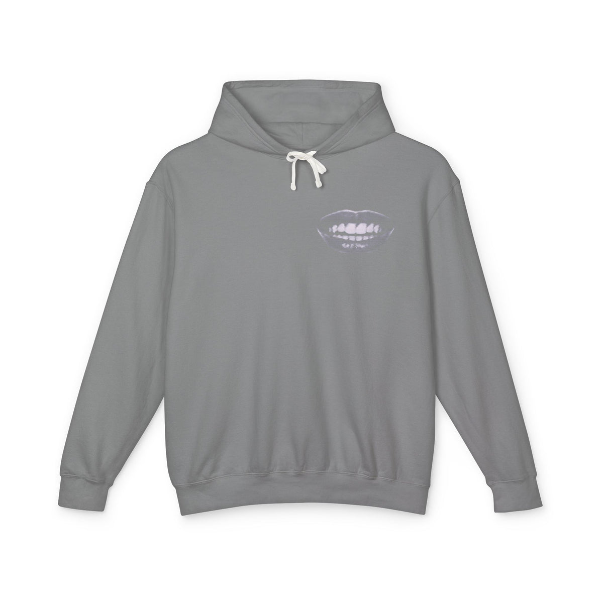 Unisex Mouth Fit Glitch — Lightweight Hooded Sweatshirt