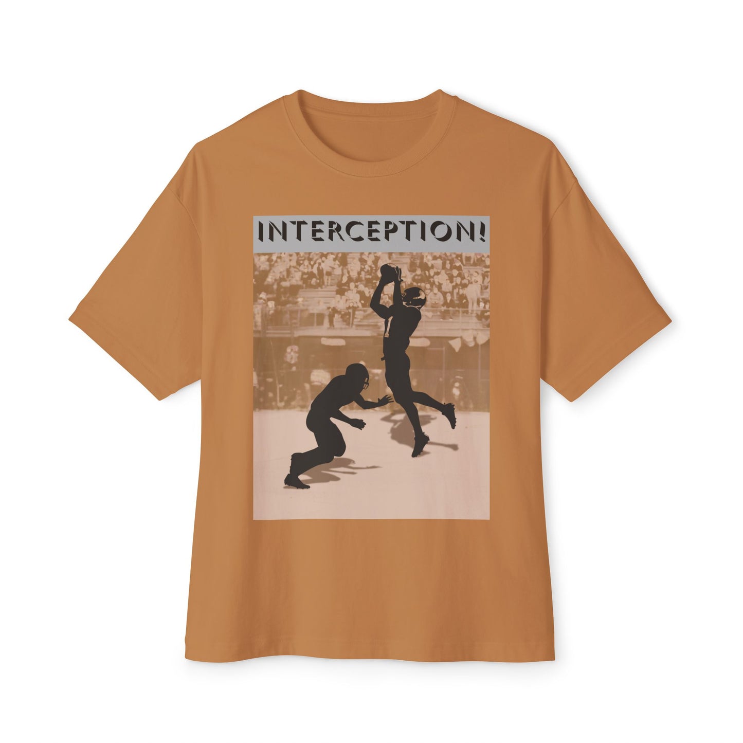 Football Interception Tee – Oversized Box Graphic T-Shirt