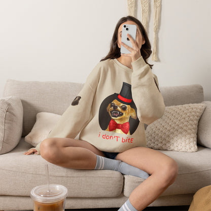 I Don't Bite w/Rips - Graphic Crewneck Sweatshirt