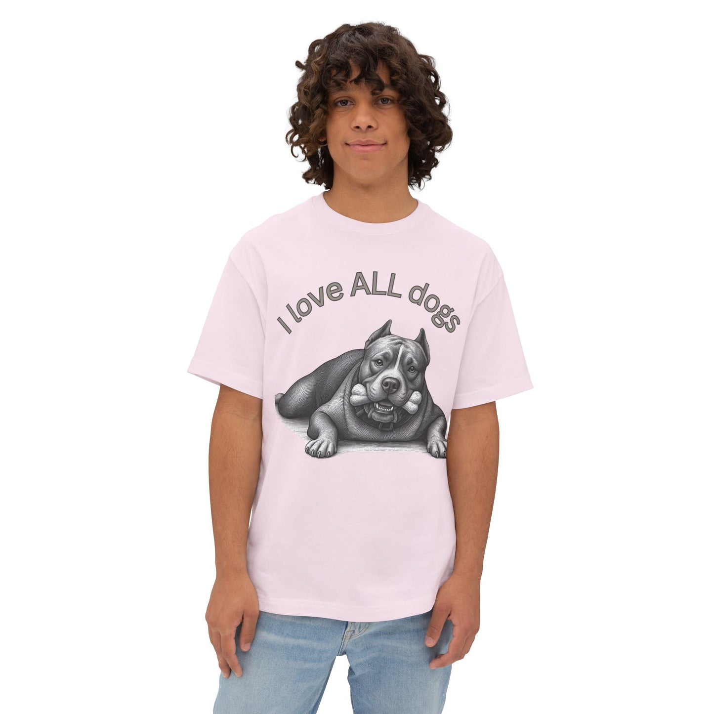 I Love All Dogs Tee – Oversized Box Graphic T-Shirt