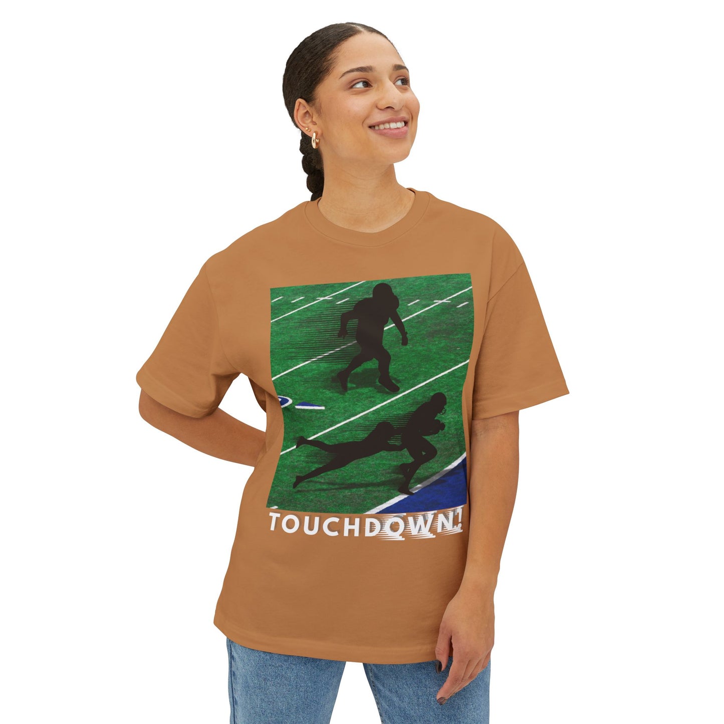 Touchdown Football Tee – Oversized Box Graphic T-Shirt