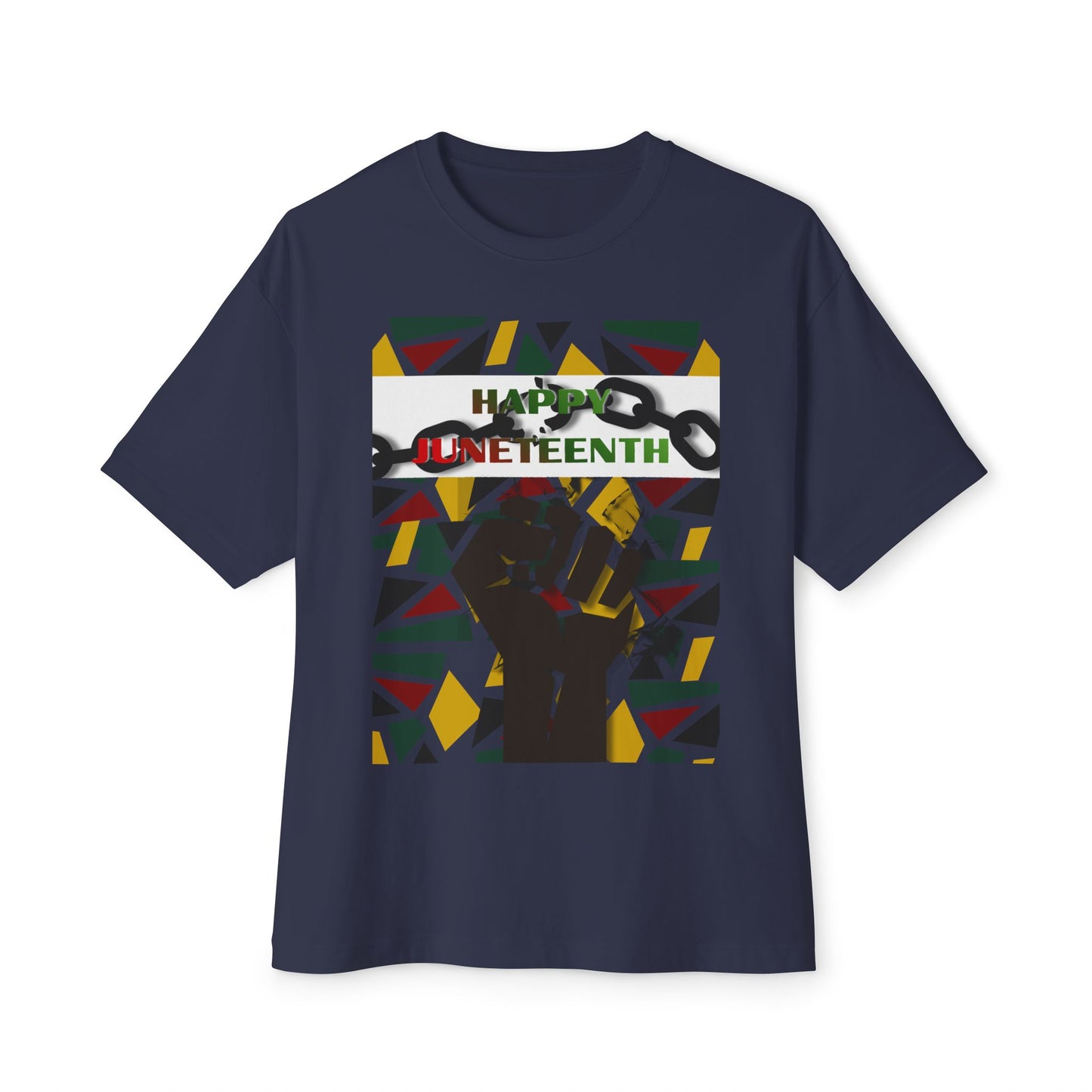 Happy Juneteenth Celebration Tee – Oversized Box Graphic T-Shirt