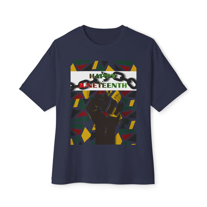 Happy Juneteenth Celebration Tee – Oversized Box Graphic T-Shirt
