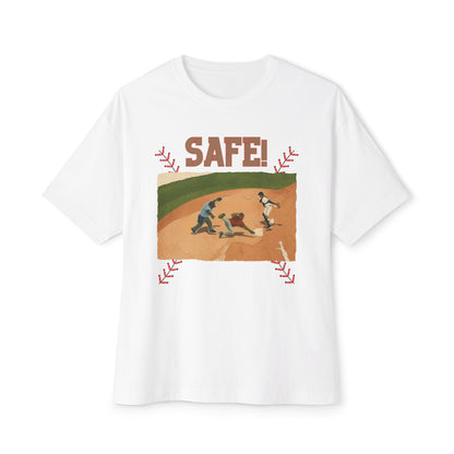 Safe Baseball Tee – Oversized Box Graphic T-Shirt