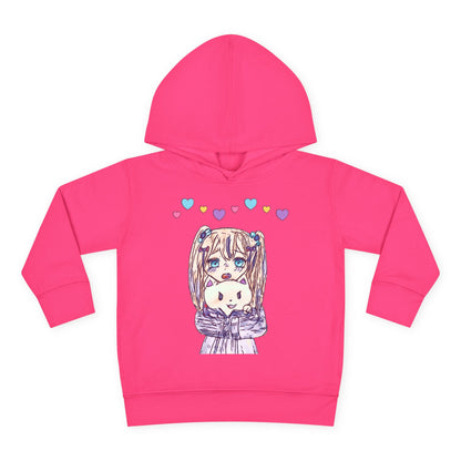 Cute Kawaii Heart Plushie Design Anime Girl - Toddler Hoodie RS3326