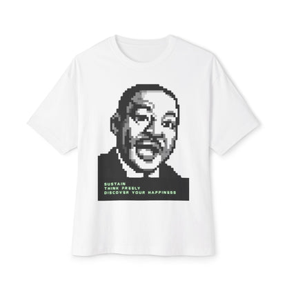 MLK Pixel Tee – Oversized Box Graphic T-Shirt