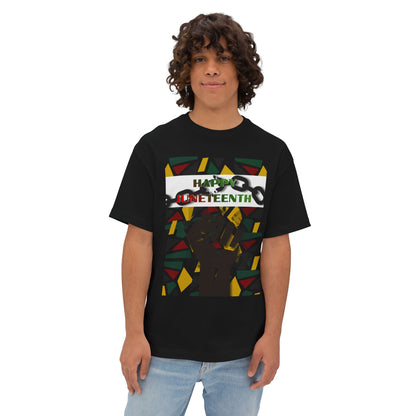 Happy Juneteenth Celebration Tee – Oversized Box Graphic T-Shirt