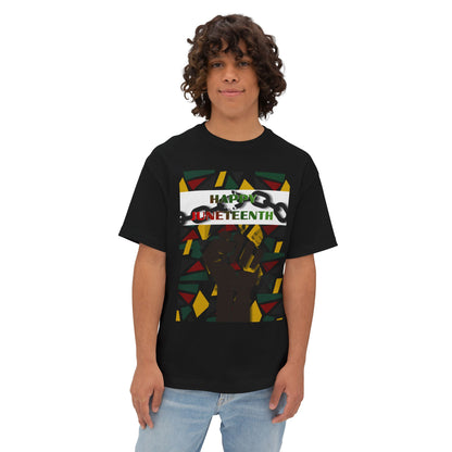 Happy Juneteenth Celebration Tee – Oversized Box Graphic T-Shirt