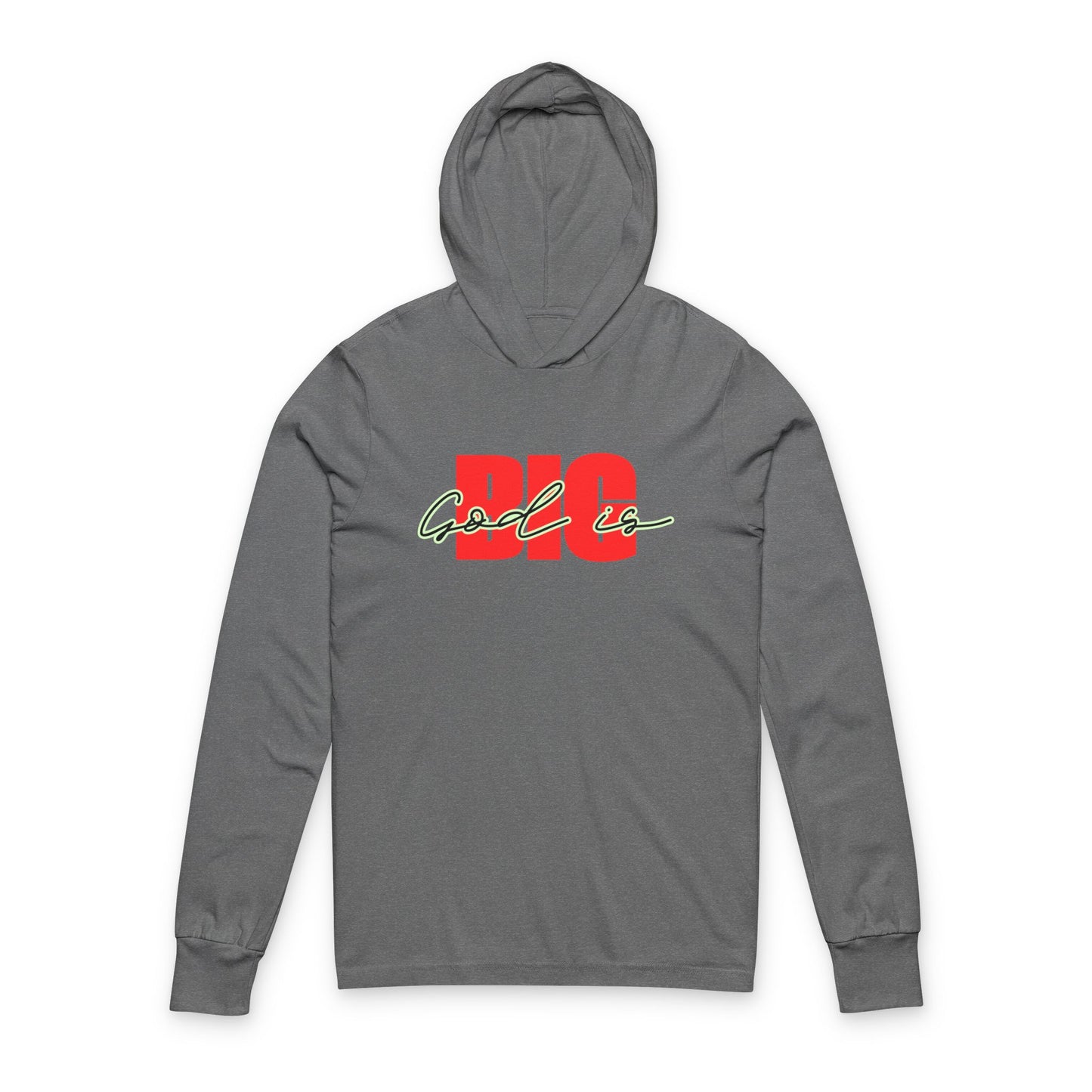 God Is Big Red/Black - Hooded Long Sleeve T-Shirt