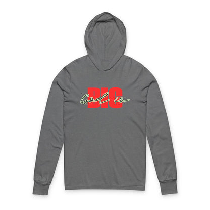 God Is Big Red/Black - Hooded Long Sleeve T-Shirt