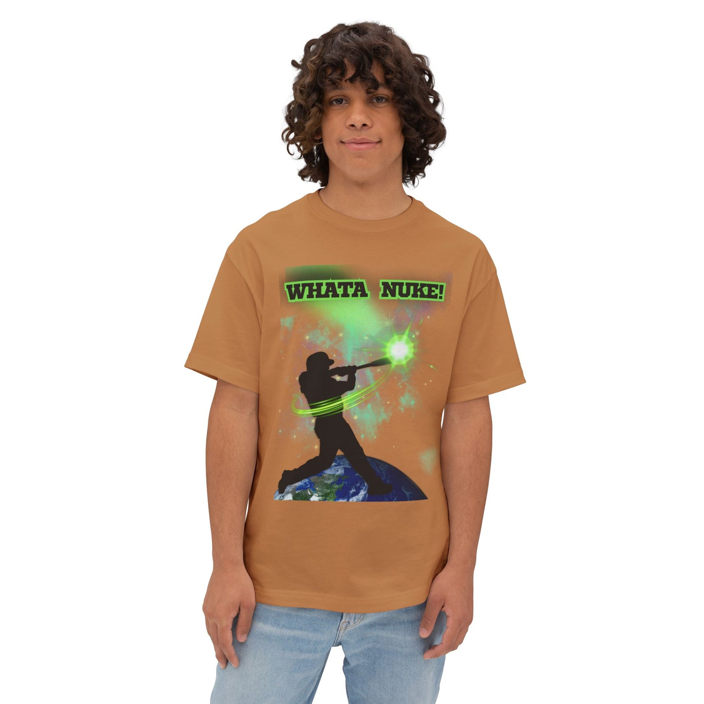 Whata Nuke Baseball Tee – Oversized Box Graphic T-Shirt