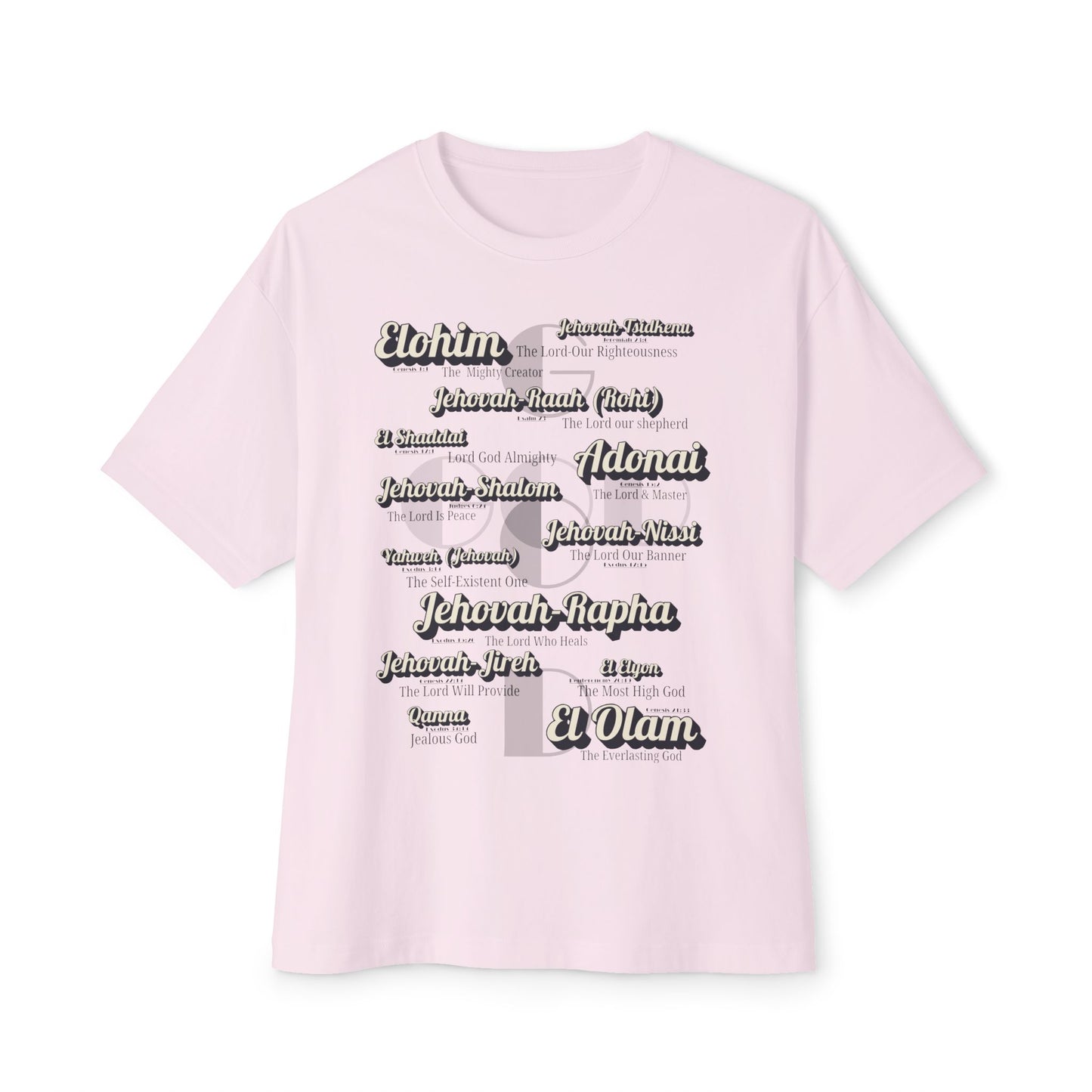 Names of God – Oversized Box Graphic T-Shirt
