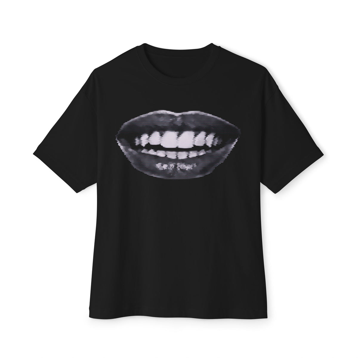 Mouth Glitch Tee – Oversized Box Graphic T-Shirt