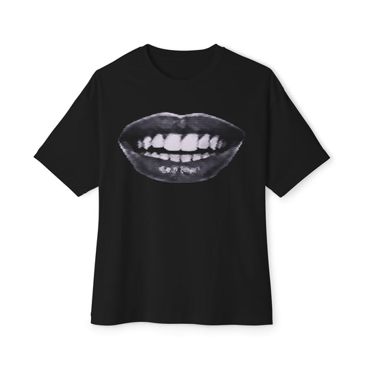 Mouth Glitch Tee – Oversized Box Graphic T-Shirt