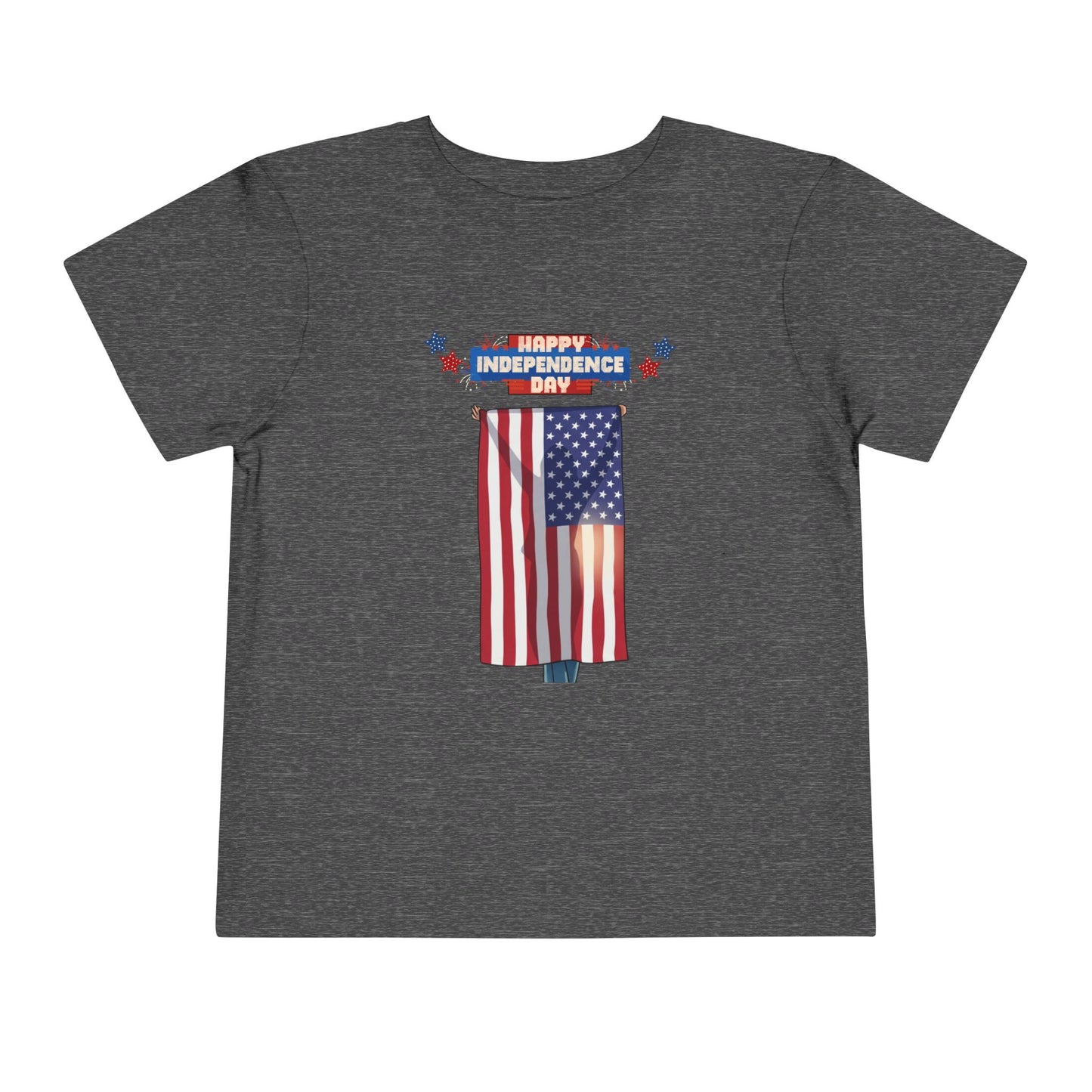 July 4th Flag Holder Tee - Toddler Graphic T-Shirt