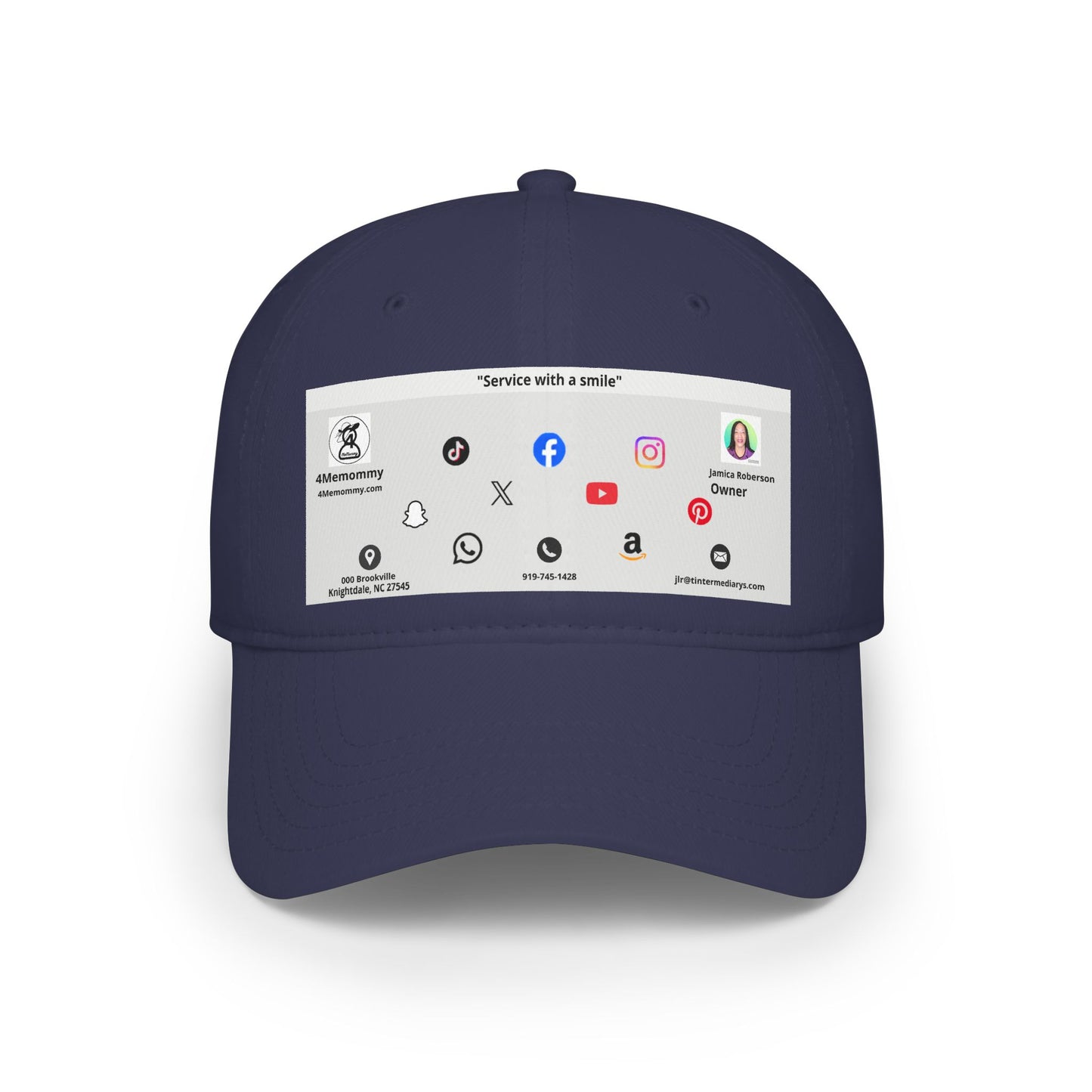 Gray Business Card Hat - Low Profile Baseball Cap (Print)