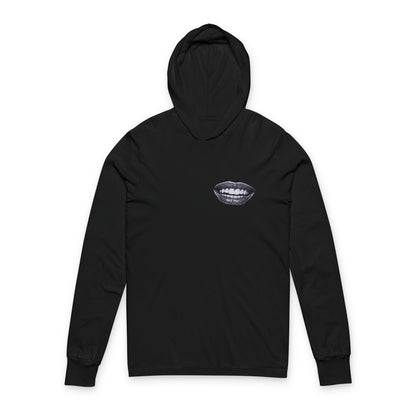 Pocket Mouth Glitch - Hooded Long Sleeve T-Shirt
