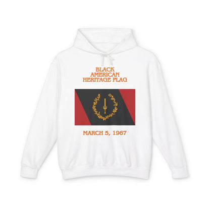 Black American Heritage Flag - Lightweight Hooded Sweatshirt